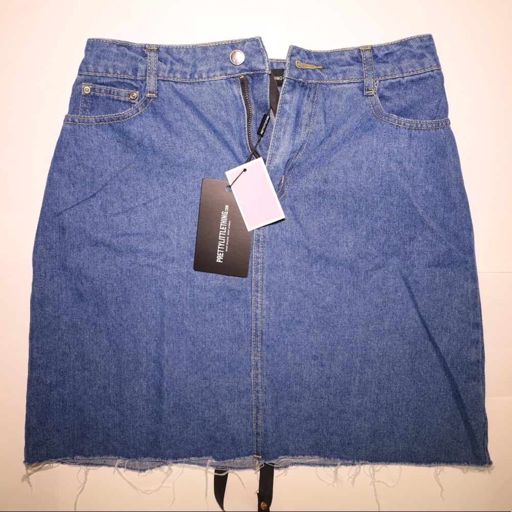 Tall Mild Wash High Waisted Denim Skirt